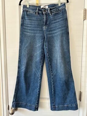 Mica Los Angeles Women's Wide-Leg Cropped Blue Jeans